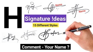 ✅ H Signature Style  Signature Your Name  H Signature Design  H Signature ideas [upl. by Inalej]