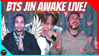 BTS JIN AWAKE LIVE PERFORMANCE  REACTION 😱👼 [upl. by Weaks]