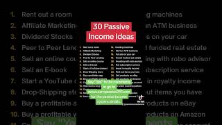 30 passive income ideas 💡 [upl. by Moyra767]