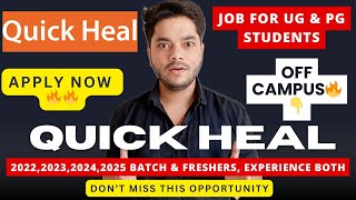 Software Engineer 🔥 I at Quick Heal Technologies  FullTime Job Opportunity 2025 2024 2023 2022 [upl. by Kemble]