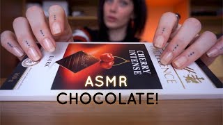 ASMR Chocolate Sounds Tapping ScratchingTracing Crinkles amp Eating Sounds [upl. by Ahsietal]