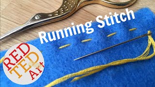 Running Stitch How To  Basic Sewing Hand Embroidery amp Hand Sewing [upl. by Simonne941]