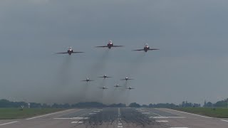 Red Arrows departure and arrival at RAF Brize Norton 310524 [upl. by Senaj448]