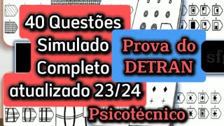 Psicotécnico DETRAN 2023  Simulado Completo com 40 Questões do 3° Livrinho do Exame Psicotécnico [upl. by Weingartner]