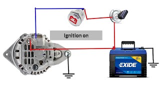 How to Connection Alternator  How to Connection Two pin Alternator  Car Alternator Wiring Diagram [upl. by Hilliard]