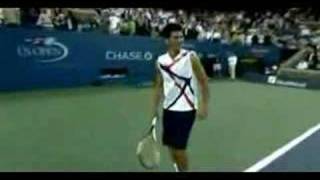 Djokovic impersonates FedNadalARodHewittSharapovaGoran [upl. by Ariajay]