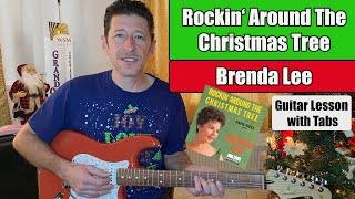 Rockin around the Christmas Tree by Brenda Lee  Guitar Lesson with Tabs [upl. by Hirz]