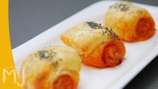 ROLLITOS DE HOJALDRE CON CHISTORRA  Aperitivos rápidos [upl. by Suilmann]