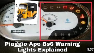 ஆபே சென்சார் ஆட்டோ டேஷ்போர்டு பற்றிய தகவல்ape auto dashboard light indication  Ape BS6 auto sensor [upl. by Richards]