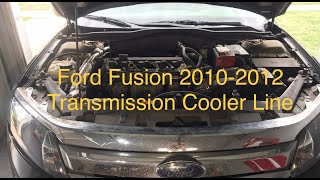 Ford Fusion Transmission Cooler Line 2010  2012 Remove and Replace [upl. by Wunder]