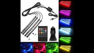 ABelle USB LED Strip Lights Car Interior Music Sync Underdash Lighting Kit with remote [upl. by Dagnah879]