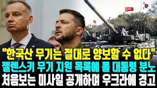 quot한국산 무기는 절대로 양보할 수 없다quot 젤렌스키 무기 지원 목록에 폴 대통령 분노 처음보는 미사일 공개하며 우크라에 경고 [upl. by Bogart]