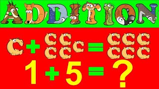 Addition 110 by 5 with Alphabetimals  Math Add by 5 Table with Animals  Learn to Count by Five [upl. by Collins]