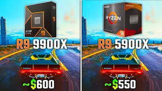 RYZEN 9 9900X vs RYZEN 9 5900X  Test in 6 Games [upl. by Nnanaej759]