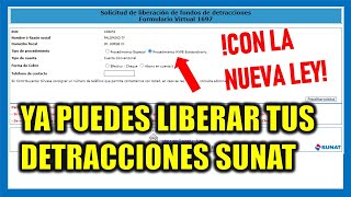 Ya puedes presentar tu solicitud de LIBERACIÓN DE DETRACCIONES para MYPES de acuerdo a la Ley 31903 [upl. by Domingo67]