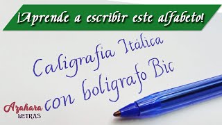 ⚜️ CALIGRAFÍA ITÁLICA CON BOLÍGRAFO APRENDE A ESCRIBIRLA PASO A PASO 🖊️ [upl. by Hunger]