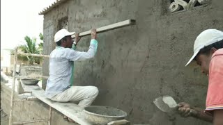 Style of Wall plastering in india plaster by Mason easy wall plastering [upl. by Xxam]