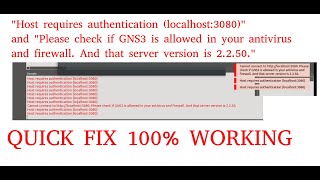 100 QUICK FIX  Cannot connect to httplocalhost3080GNS3 is allowed in your antivirus and [upl. by Tannenwald]