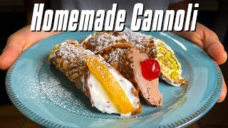 How to Make Cannoli from Scratch  Homemade Cannoli Recipe [upl. by Jolee]