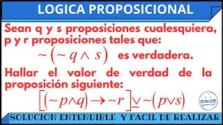 Hallar el valor de verdad Lógica Proposicional [upl. by Gonroff191]