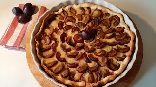 tarte aux prunes à lalsacienne  facile et rapide à préparer  recette gourmande [upl. by Eppesuig]