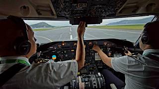 Extremely Short Takeoff Roll Flight Deck POV Widerøe Dash 8100  Alta Airport [upl. by Yeslek527]