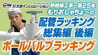 【熱絶縁工事一筋25年 もりおしゃちょーの配管ラッキング総集編 後編 首なしボールバルブのラッキングの仕方】株式会社大島インシュレーション チャンネル [upl. by Fosdick]