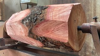 Transforming a Redwood Piece into an Exquisite Masterpiece Unparalleled Woodworking Skills [upl. by Ahsaei]