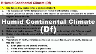 Koppen Scheme  Humid Continental Climate Df  UPSC IAS Geography [upl. by Bui]