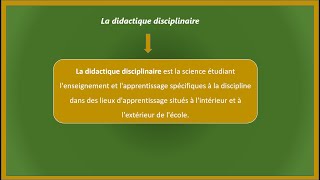 la didactique générale et la didactique disciplinaire [upl. by Darline]