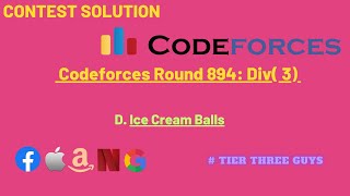 D Ice Cream Balls  Codeforces Round 894 Div 3  Hindi [upl. by Rebma925]