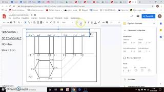 Proiezioni Ortogonali di un PRISMA a base ESAGONALE con DISEGNI GOOGLE [upl. by Ahser]