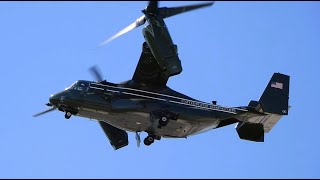 Four MV22 Osprey Presidential Helicopters Departing BUR  Peek of New LockheedMartin VH92 Patriot [upl. by Kopple709]