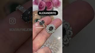 Rare Color Change Alexandrite amp Diamond Rings alexandrite alexandritering junebirthstone [upl. by Boyd]