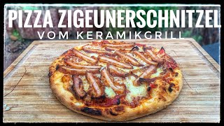 Pizza Zigeunerschnitzel  Pizza vom Keramikgrill auch das nix neues [upl. by Leimaj]