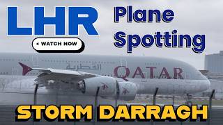 Plane Spotting  Heathrow  Storm Darragh LHR 8 Dec heathrowplanespotting aviation [upl. by Trisha576]