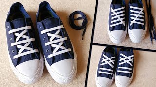 3 easy shoes lace styles  how to lace converse  easy shoelaces  shoe lacing tutorials [upl. by Spillar]