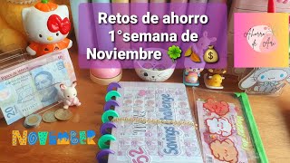 Retos de ahorro 1°semana de Noviembre 💵🍀🍁💰🍂💖ahorramas retosdeahorro [upl. by Vinia]