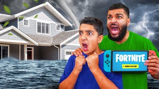 We Survived A THUNDERSTORM and Played Fortnite ⛈️ [upl. by Elder]