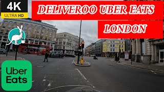 deliveroo and Uber eats food delivery centre London kings cross city 6 February 2024 [upl. by Nolly]