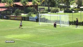 Jogadores desafiam Rogério Ceni na cobrança de pênaltis [upl. by Nabetse384]