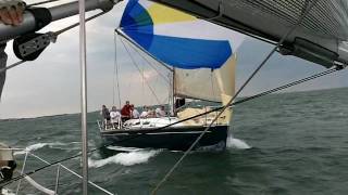 Beneteau 407 Amorita from Silver Bullet sailing down wind [upl. by Anaahs]