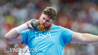 Team USAs Ryan Crouser clinches UNPRECEDENTED third shot put gold medal  Paris Olympics [upl. by Dlanger]