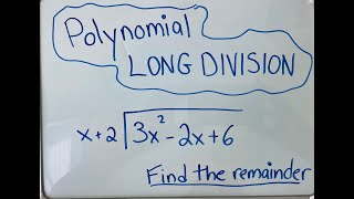 Polynomial Long Division [upl. by Immaj]