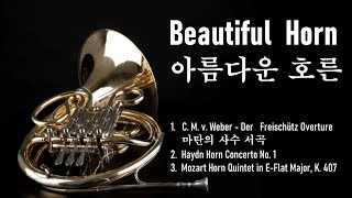 호른이 멋진 클래식🧡Classic with Horn👌Der Freischütz Overture 마탄의 사수 Haydn Horn 1 Mozart Horn Quintet K407 [upl. by Cerys]