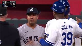 Yankees vs Royals Brawl And Benches Clear 2024 ALDS Game 4 mlb baseball [upl. by Jarrow]