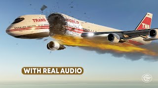 Boeing 747 Breaks Up Just After Takeoff  Falling Apart Over New York With Real Audio [upl. by Nielson112]