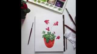 Cyclamen Painting [upl. by Oretos]