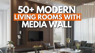 50 Modern Living Rooms With Media Wall  TV Wall Ideas [upl. by Dviad817]