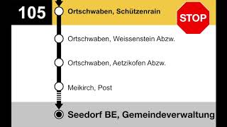 PostAuto Ansagen • 105 • Bern – Ortschwaben – Seedorf [upl. by Wendi]